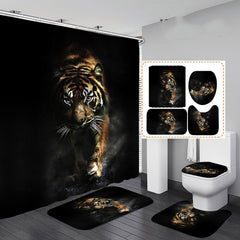 Majestic Lion Shower Curtain - Dramatic Wildlife Decor