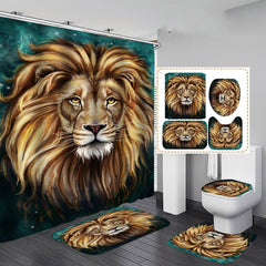 Majestic Lion Shower Curtain - Dramatic Wildlife Decor