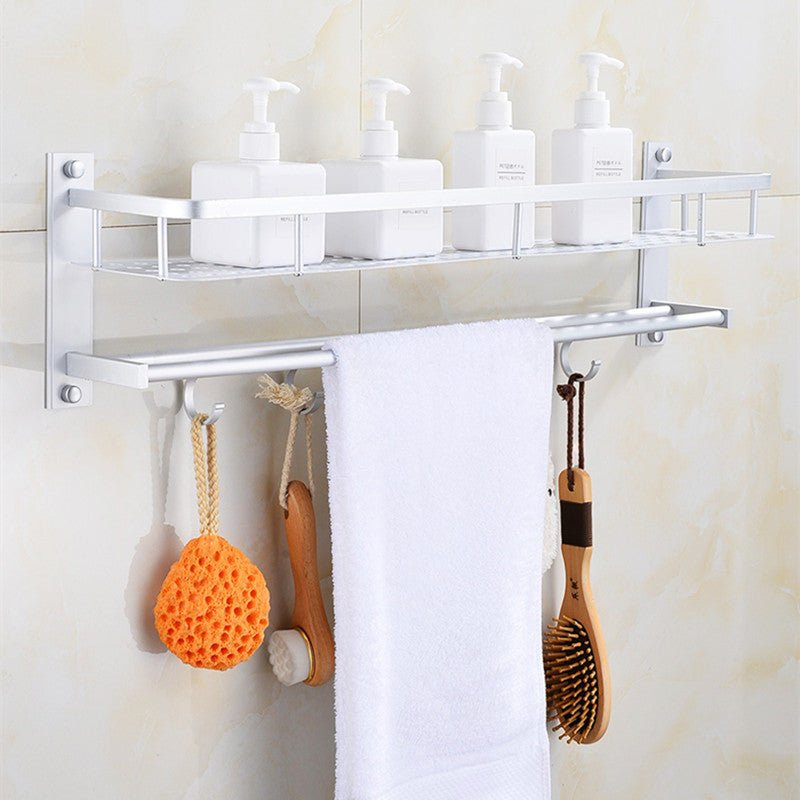 Bathroom shelf towel rack