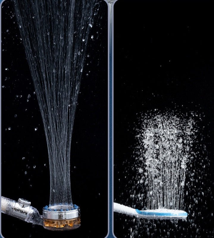 Pressurized Nozzle Turbo Shower Head One - Key Stop Water Saving High Pressure Shower Head Magic Water Line Bathroom Accessor