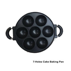 7 Hole Round Flat Cake Mold Aluminum Baking Nonstick Pan