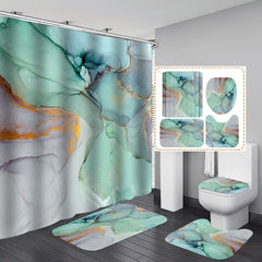 Beautiful 3D Modern Bathroom Shower Curtain Set