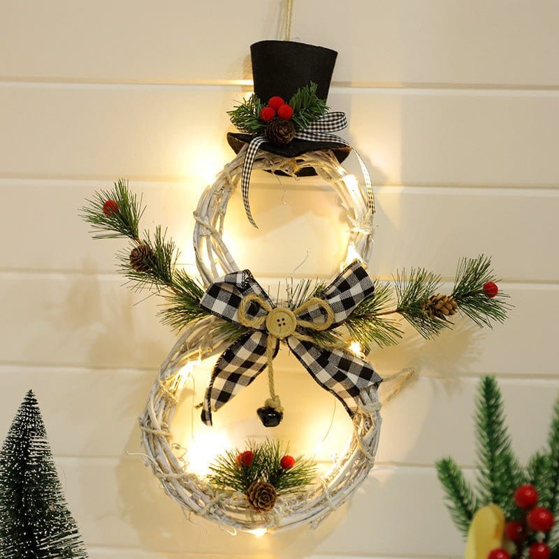 Christmas wreath pendant LED lights garland