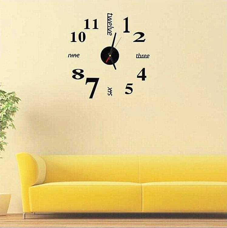 Creative 3D Stereo Mirror Wall Clock DIY Acrylic