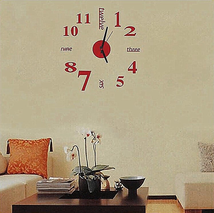 Creative 3D Stereo Mirror Wall Clock DIY Acrylic