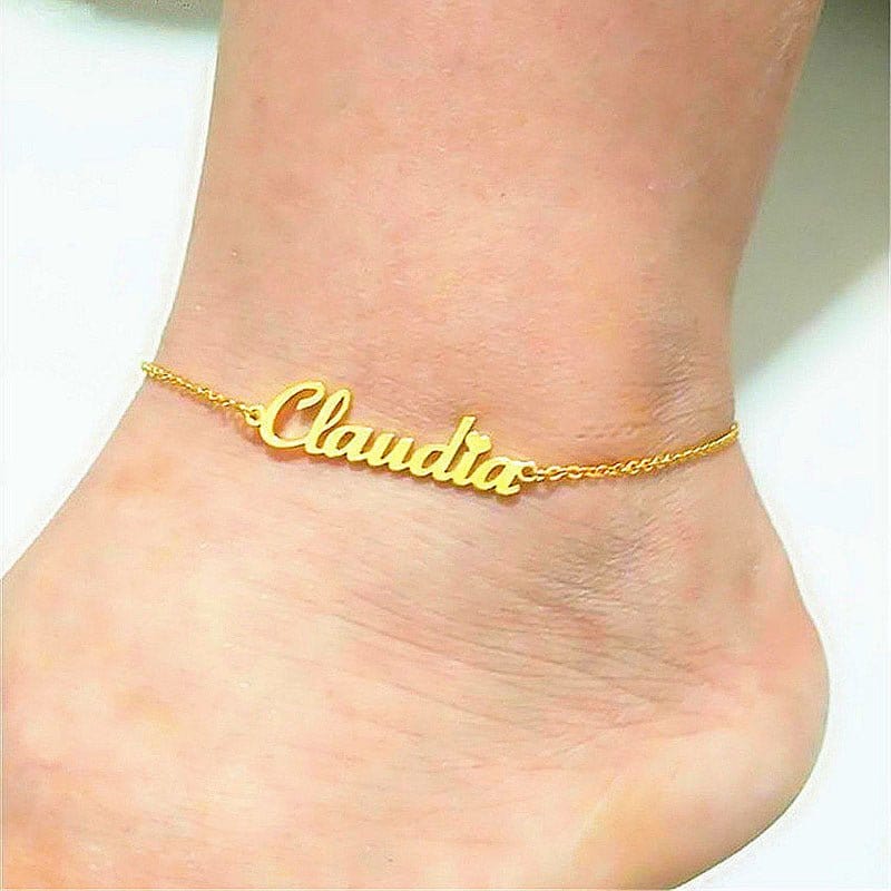 Custom Name Stainless Steel Anklets - Gold Beach Jewelry