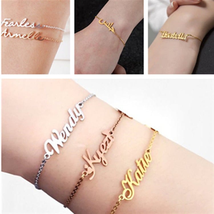 Custom Name Stainless Steel Anklets - Gold Beach Jewelry