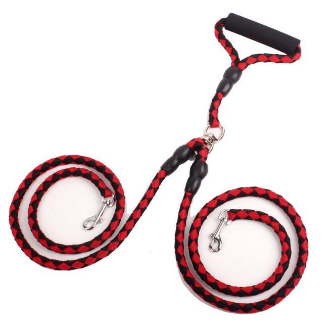 Double - Ended Traction Rope For Walking The Dog Hand - Double - Ended Traction Rope One Plus Two Leash Collar Pet Supplies Dog Collar