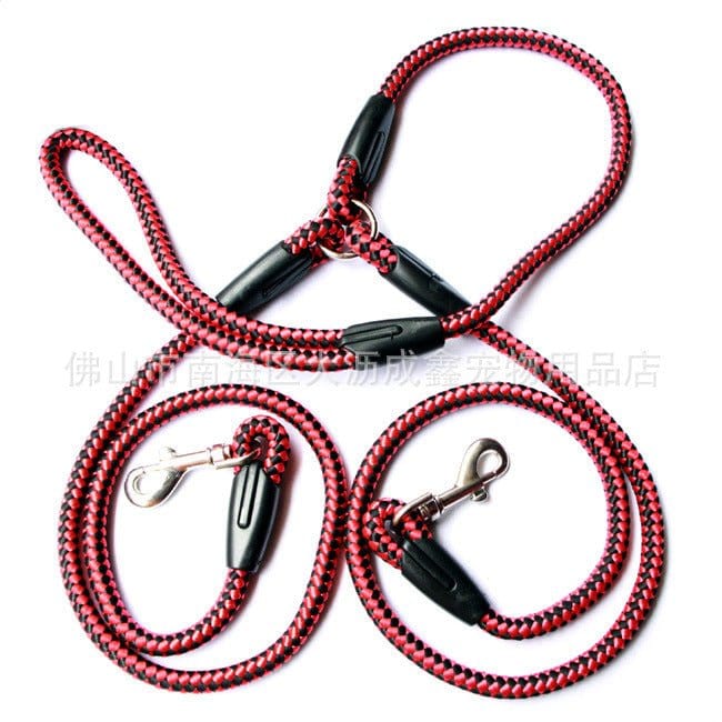 Double - Ended Traction Rope For Walking The Dog Hand - Double - Ended Traction Rope One Plus Two Leash Collar Pet Supplies Dog Collar