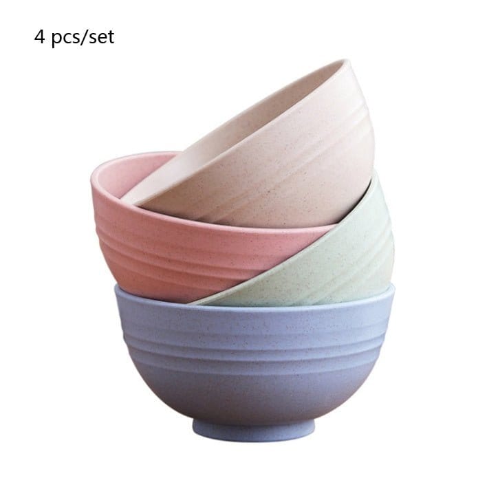 Household wheat straw meal bowl set