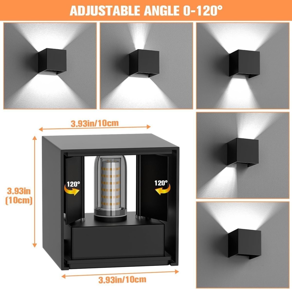 LED Outdoor Light With Motion Detector Up Down Outside Inside Sensor Outdoor Lamp