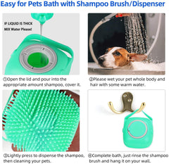 Pet Dog Shampoo Massager Brush Cat Massage Comb Grooming Scrubber Shower Brush