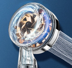 Pressurized Nozzle Turbo Shower Head One - Key Stop Water Saving High Pressure Shower Head Magic Water Line Bathroom Accessor