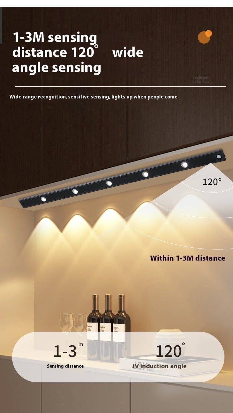 Smart Cat's Eye Infrared Sensor Lamp Wine Cabinet Hallway Atmosphere Rechargeable Hill Corrugated Cabinet