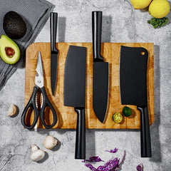 Stainless Steel All - painted All - in - one Black Blade Non - stick Kitchen Knife Set