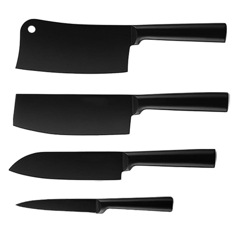 Stainless Steel All - painted All - in - one Black Blade Non - stick Kitchen Knife Set