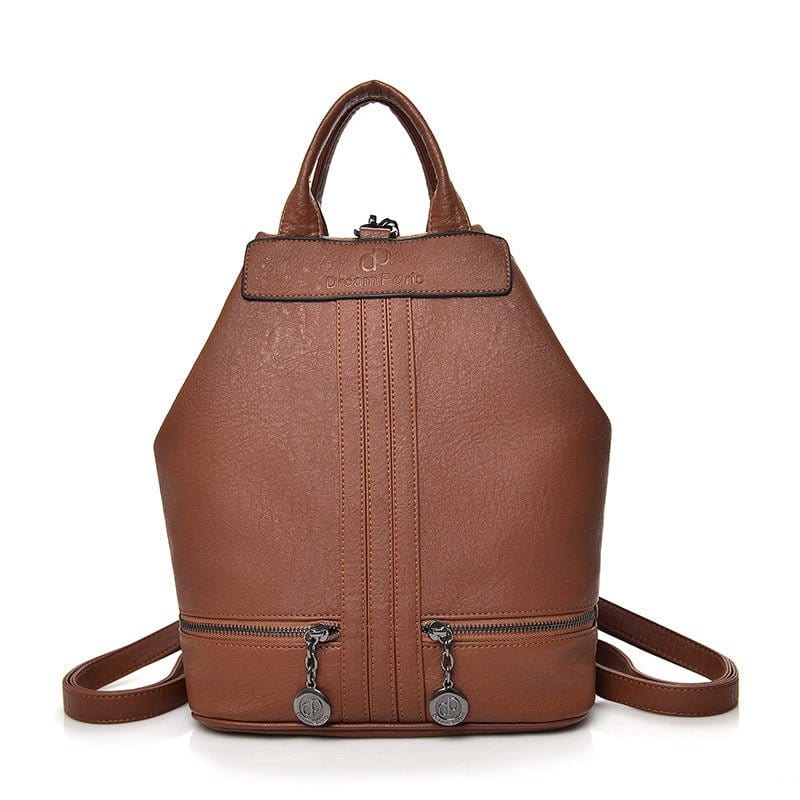 Women's All - Match Soft Leather Cowhide Backpack