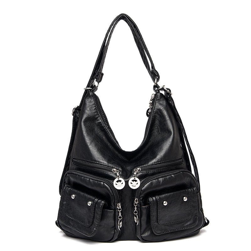 Women's Large Capacity Soft Leather Textured Shoulder Bag